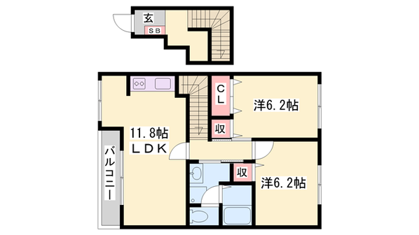 サニーパレスBの物件間取画像